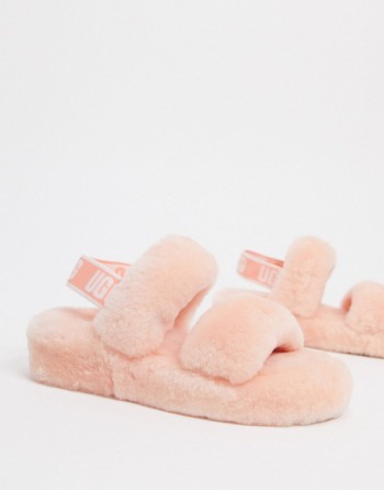 UGG Oh Yeah Logo Double Strap Roze - Ženske Sandale | 84675ORQG